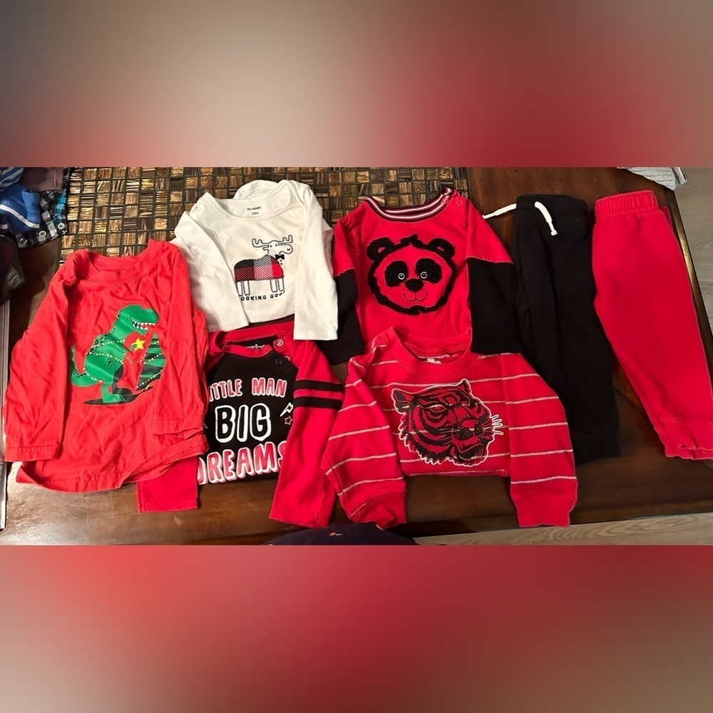 Boys 12 month winter clothes bundle long sleeve tee shirts sweatpants sweatshirt